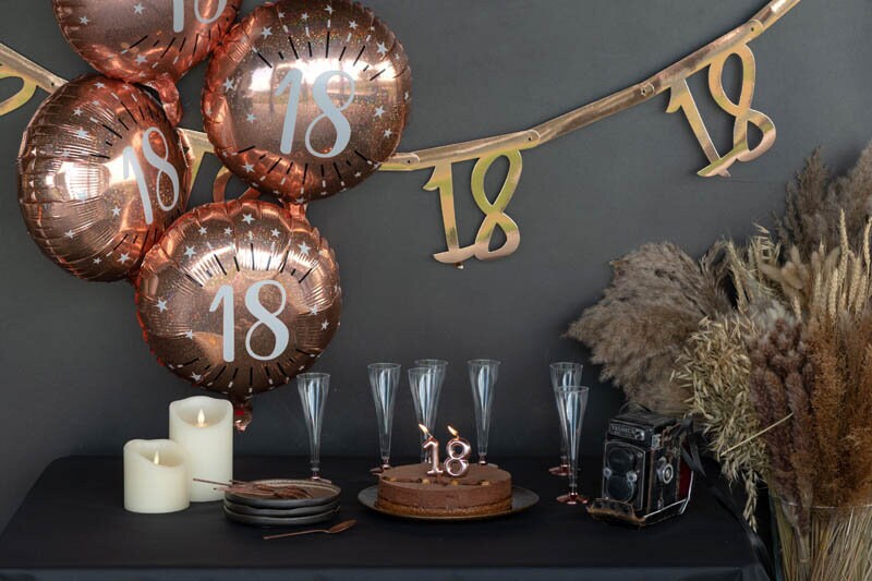 Guirlande i rosaguld 18-årsfest 250 cm