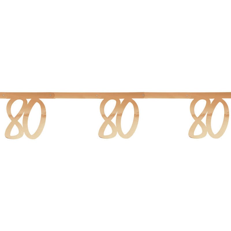 Guirlande i rosaguld 80-årsfest 250 cm