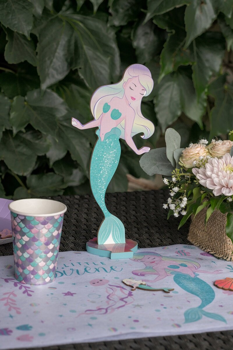 Havfrue - Borddekoration i træ 27 cm