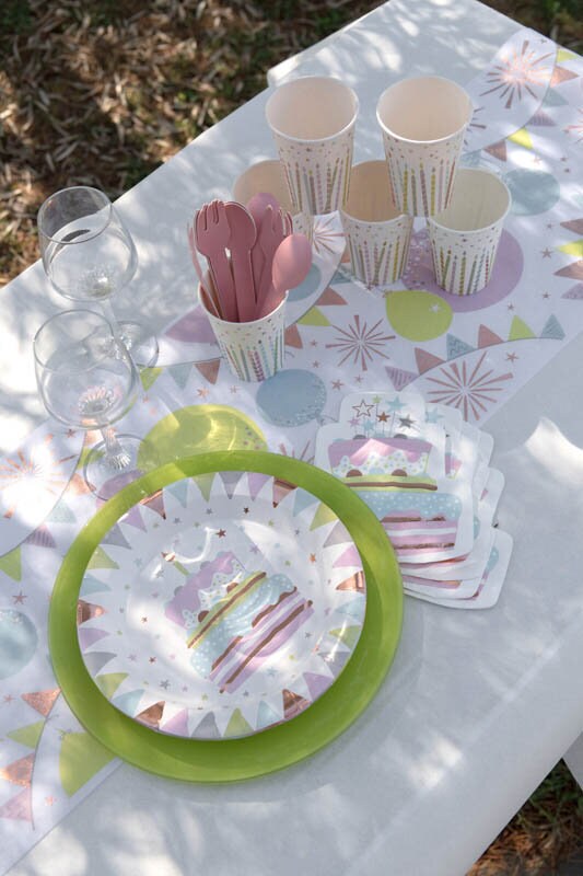 Fødselsdagskage Rosaguld - Servietter 10 stk