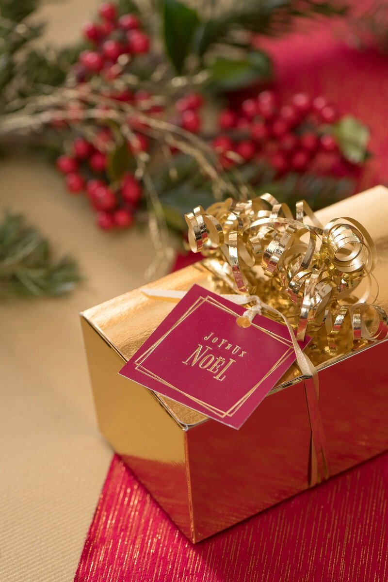 Guldfolierede chokoladeæsker i 5 stk