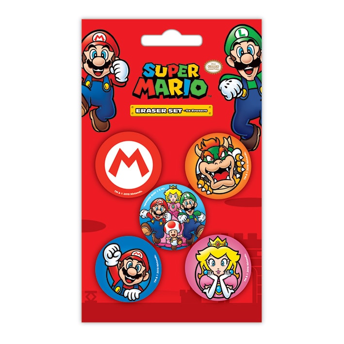 Super Mario - Viskelædere 5 stk