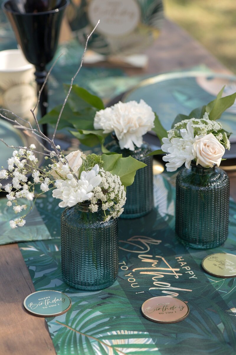 Blå glasvaser 10 cm 12 stk