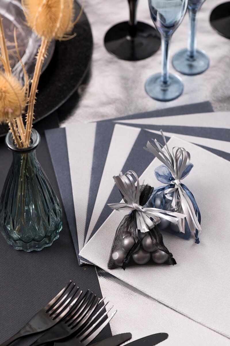 Blå diamantformede glasvaser 14,5 cm 12 stk