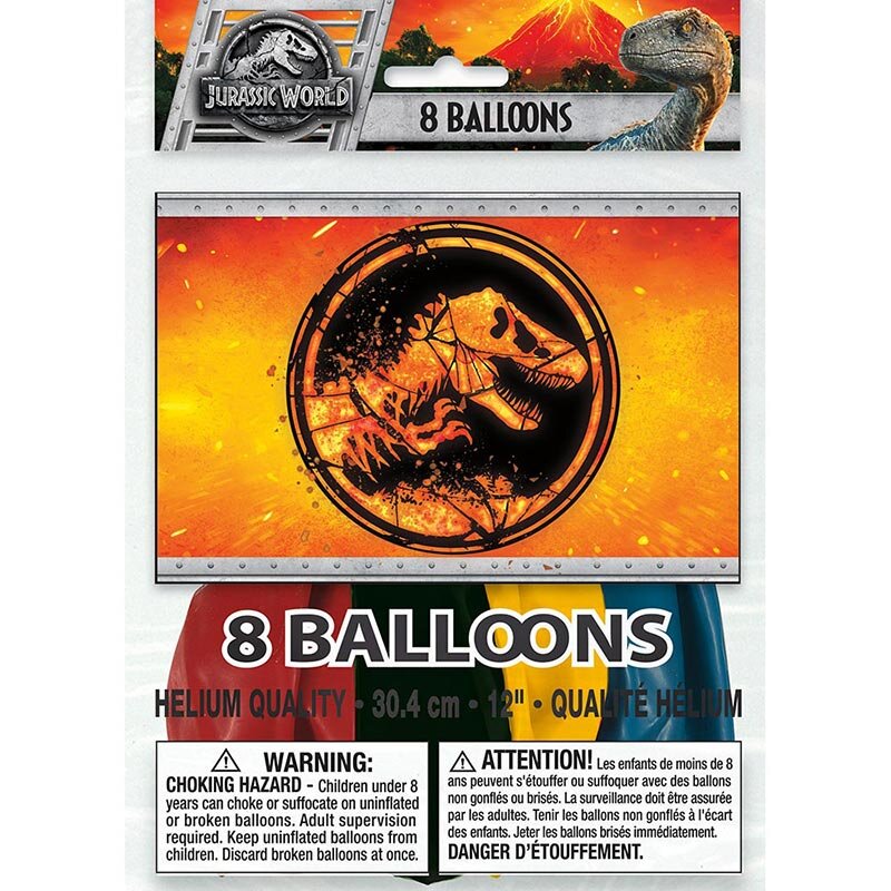 Jurassic World - Balloner 8 stk.