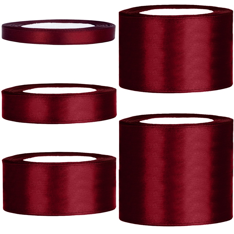 Satinbånd, Vinrød 25 meter