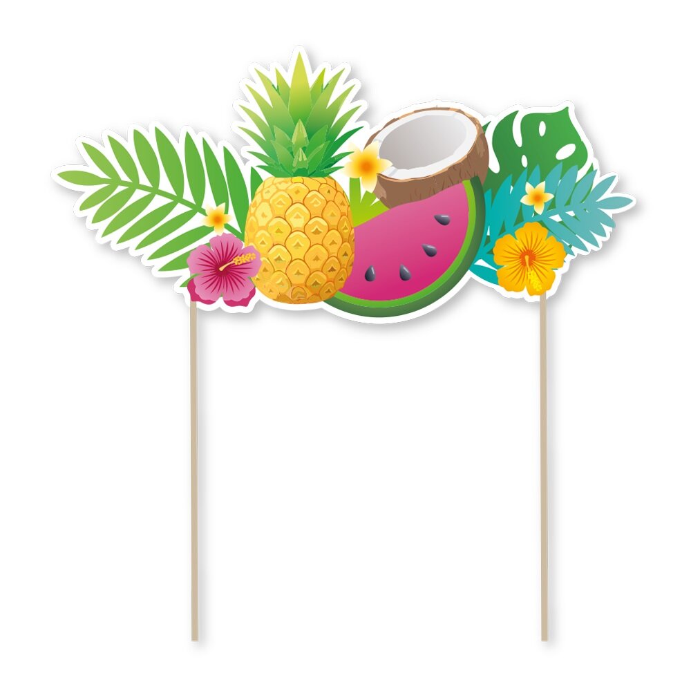 Kagedekoration Tropiske frugter 16 cm