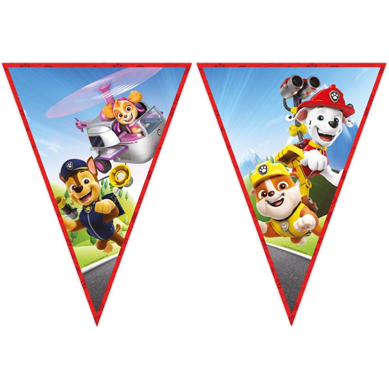 Paw Patrol - Flagguirlande af papir 230 cm