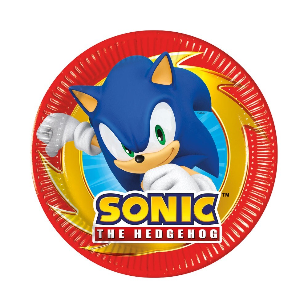 Sonic the Hedgehog - Tallerkener 8 stk (20 cm)