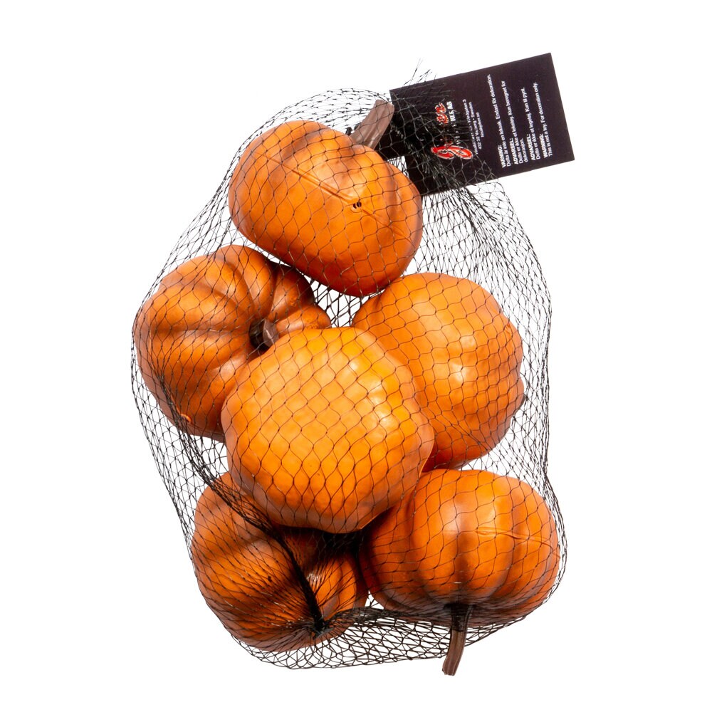 Dekorative græskar i plast 6 stk