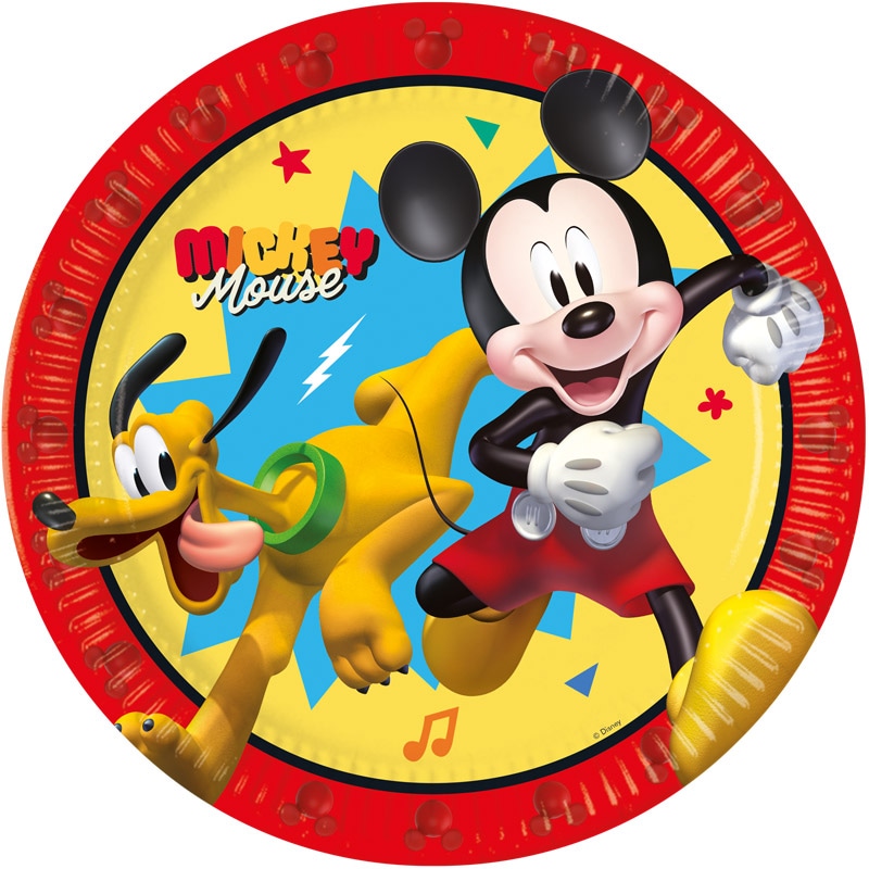Mickey Mouse - Paptallerkener 23 cm, 8 stk