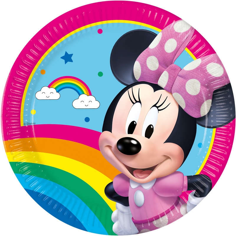 Minnie Mouse - Paptallerkener 23 cm, 8 stk