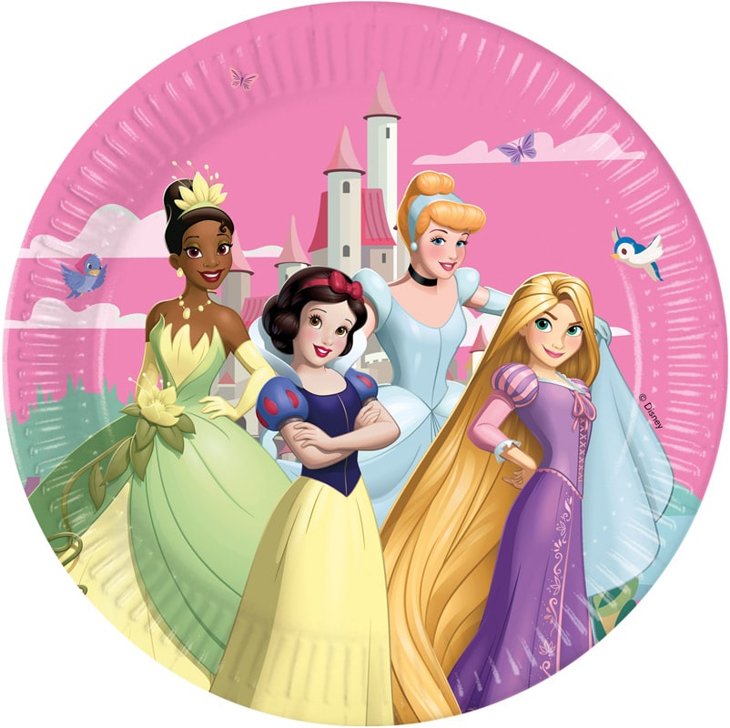 Disney Prinsesser - Paptallerkener 23 cm, 8 stk