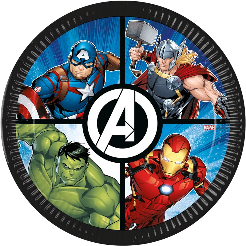 Avengers - Paptallerkener 23 cm, 8 stk
