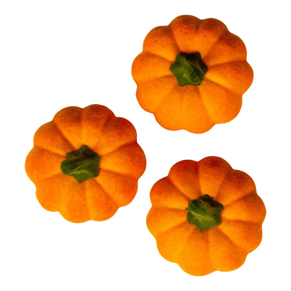 Dekorative græskar med fløjlsblød overflade 3 stk