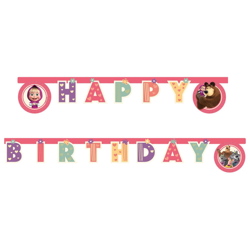 Masha and the Bear - Guirlande Happy Birthday