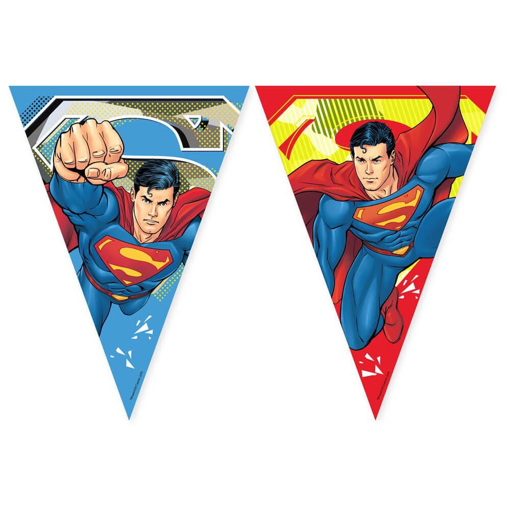 Superman - Flaggirlande af papir 230 cm