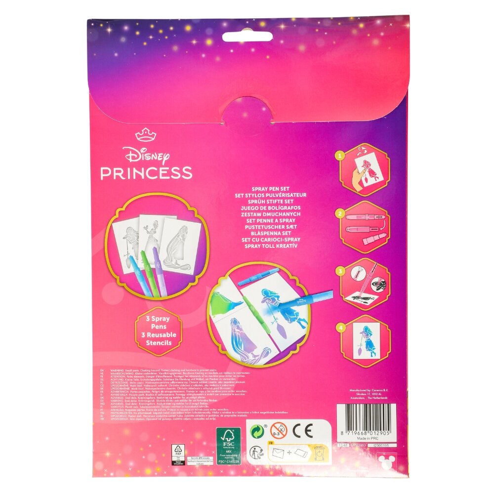 Disney Prinsesse Spraypenne og skabeloner