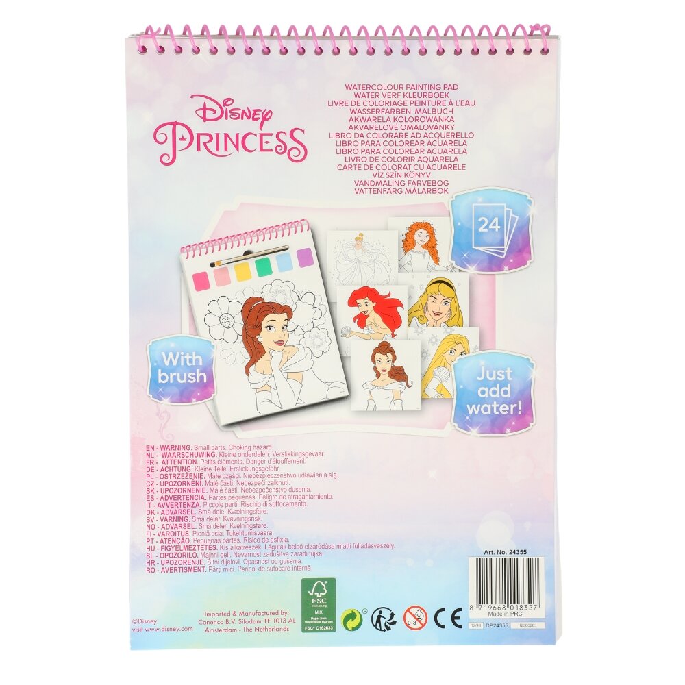 Disney Prinsesse Malebog med vandfarver