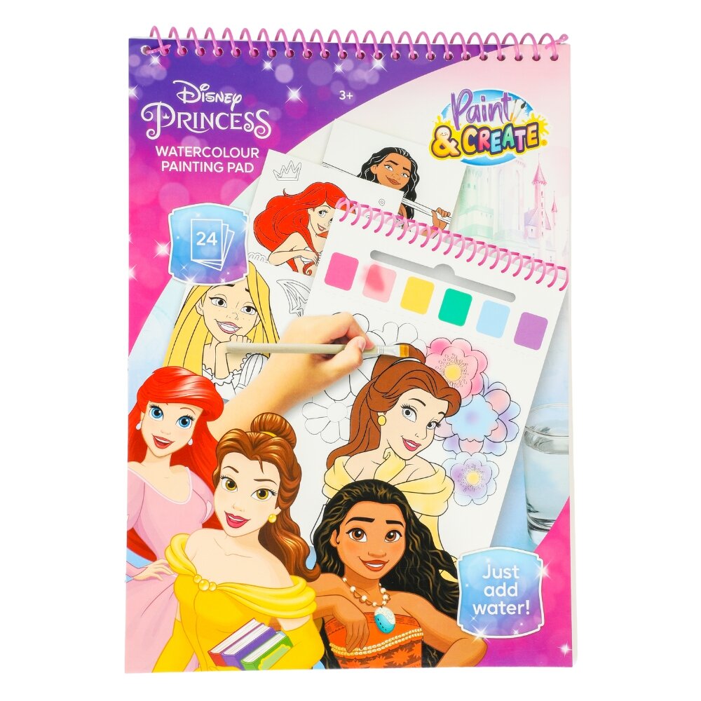 Disney Prinsesse Malebog med vandfarver