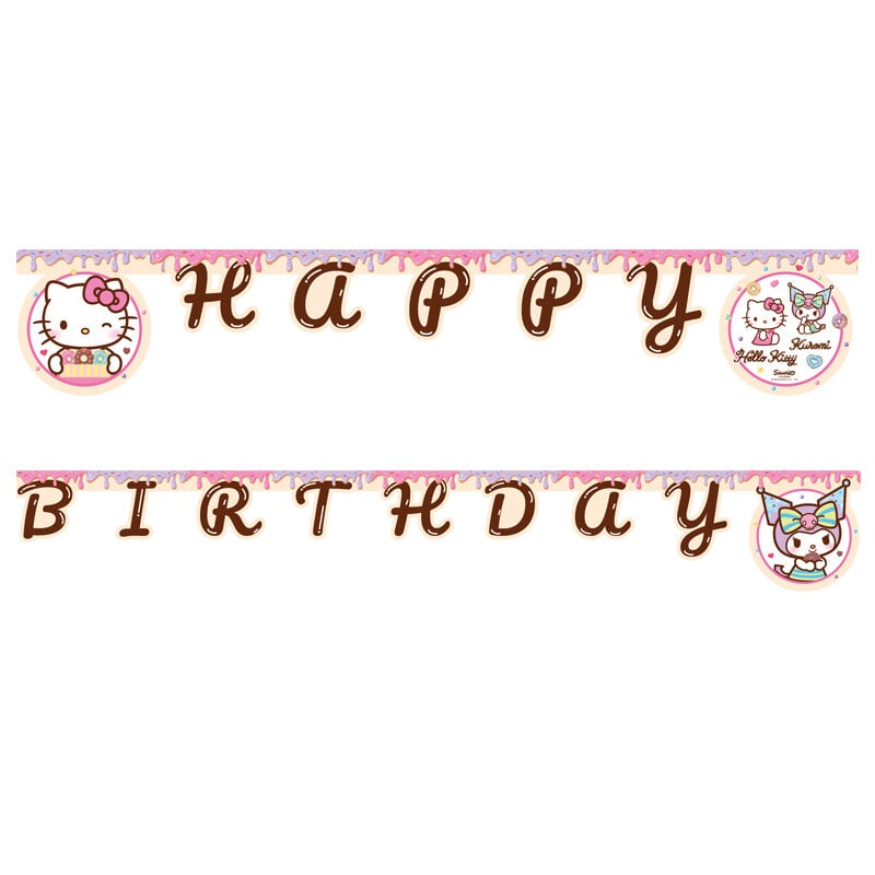 Hello Kitty & Kuromi - Guirlande Happy Birthday