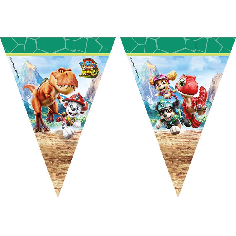 Paw Patrol Dino Movie Flagguirlande af papir 230 cm