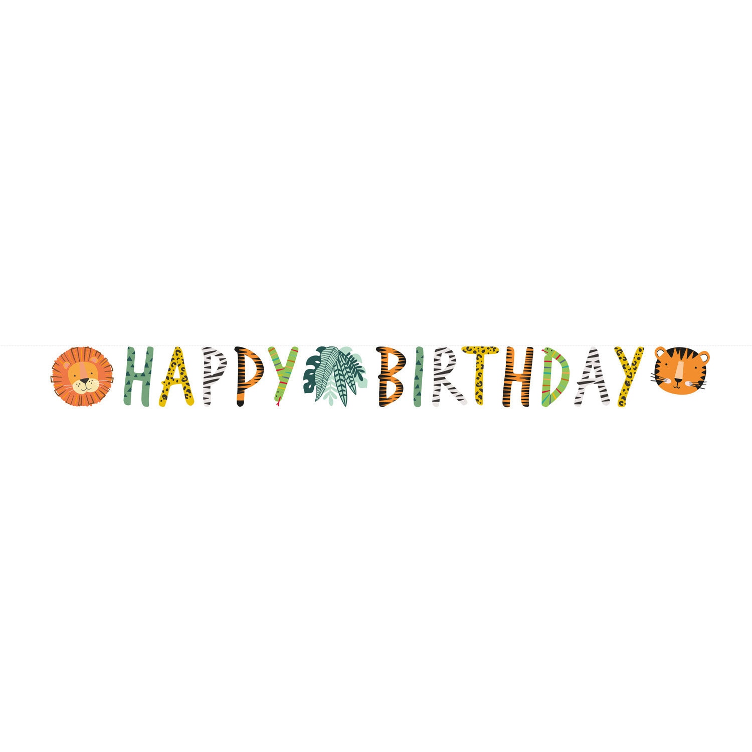 Safari Animal - Guirlande Happy Birthday
