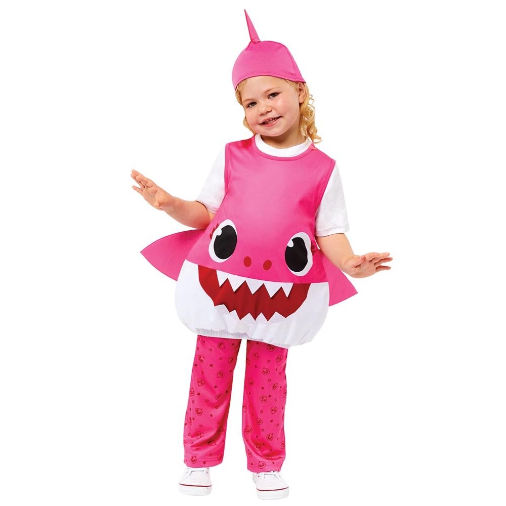 Baby shark Pink Kostume Børn 3-4 år