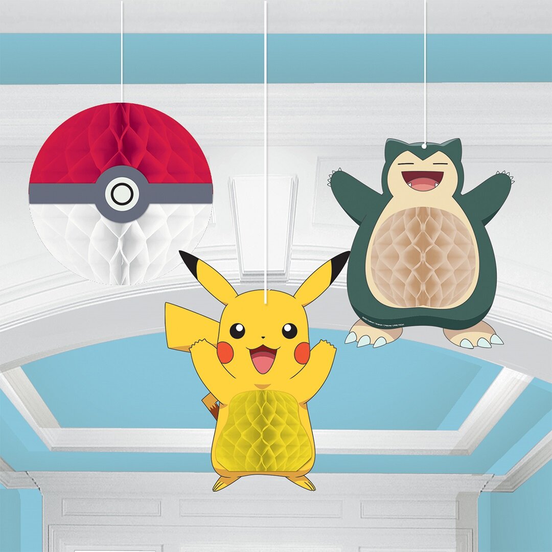 Pokémon - Hængende dekorationer i honeycomb 3 stk