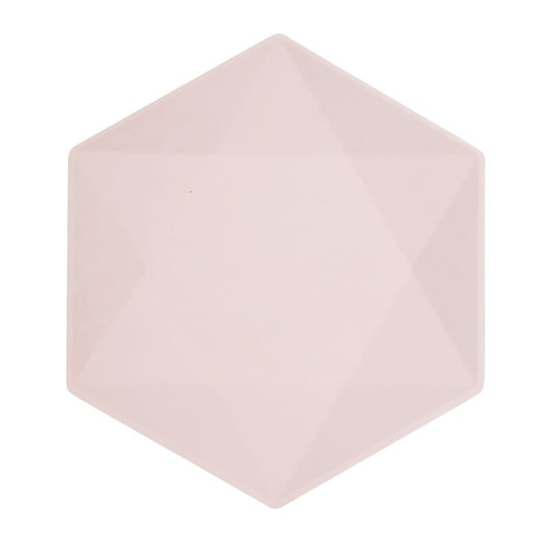 Tallerkner Decor Premium Hexagon 26 cm Lyserød 6 stk