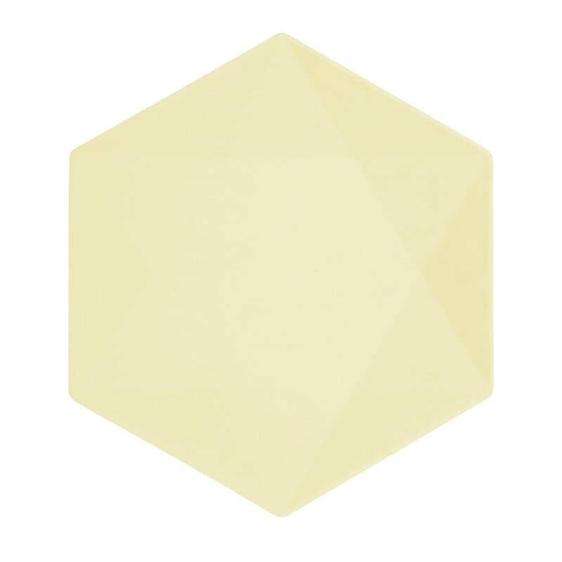 Tallerkner Decor Premium Hexagon 26 cm Gul 6 stk