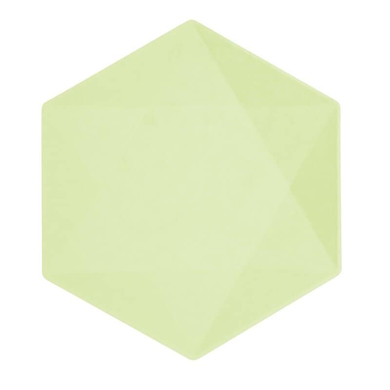 Tallerkner Decor Premium Hexagon 26 cm Grøn 6 stk
