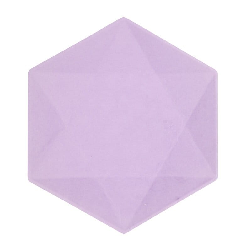 Tallerkner Decor Premium Hexagon 26 cm Lilla 6 stk