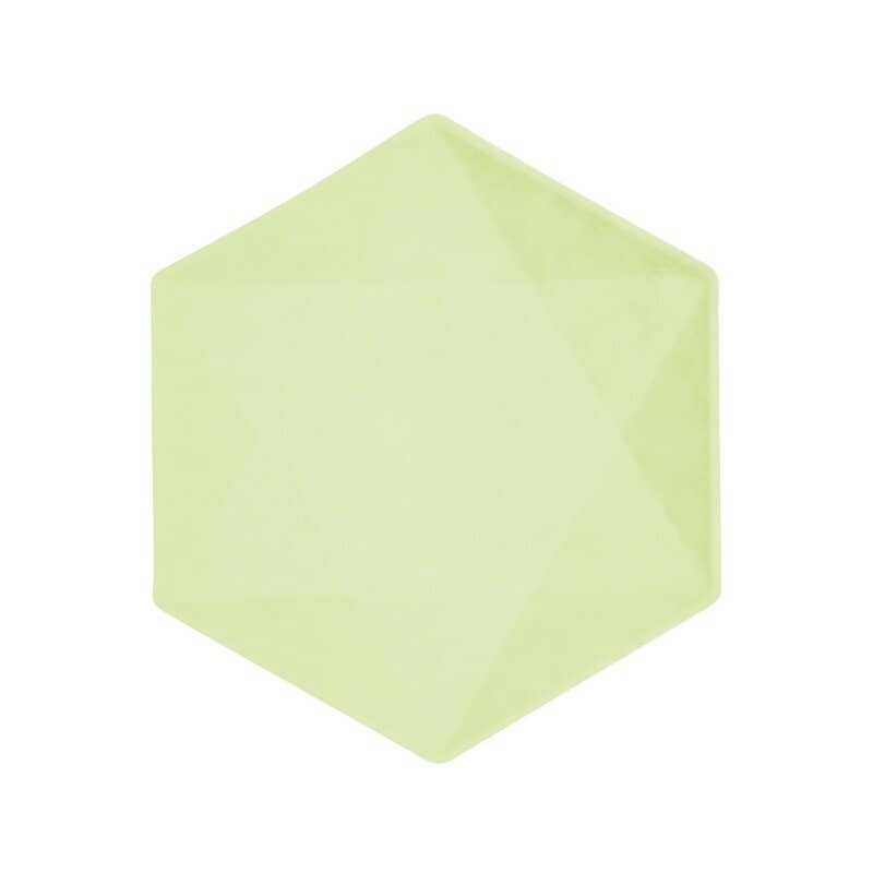 Tallerkner Decor Premium Hexagon 21 cm Grøn 6 stk