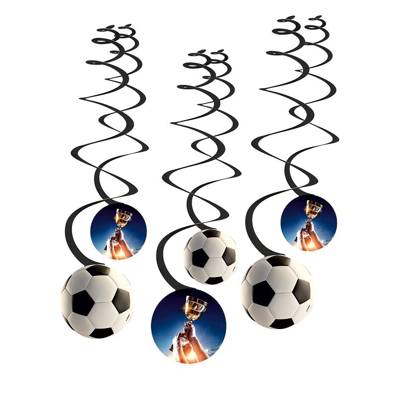 Kick it! Fodbold - Hængende Swirl Dekorationer 6 stk