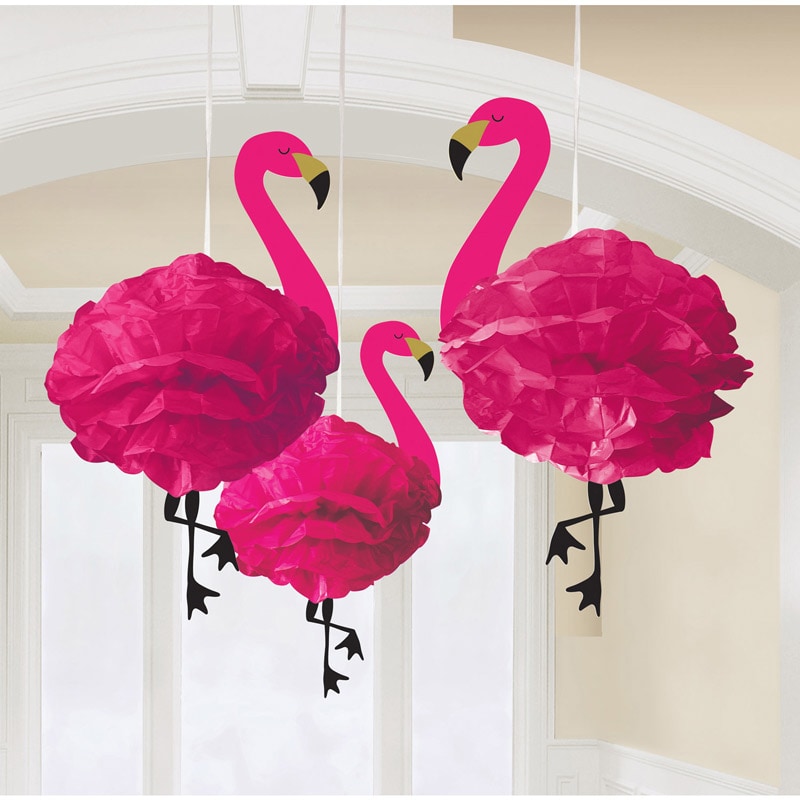 Hængende Flamingo dekorationer 3 stk