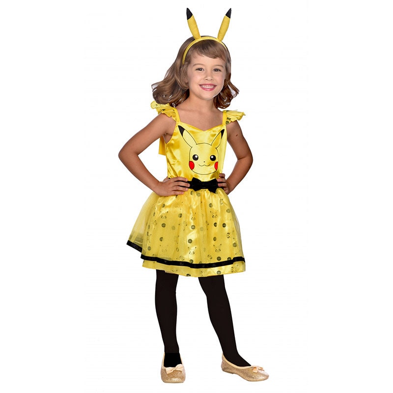 Pokemon Pikachu Dress kostume Børn 4-10 år