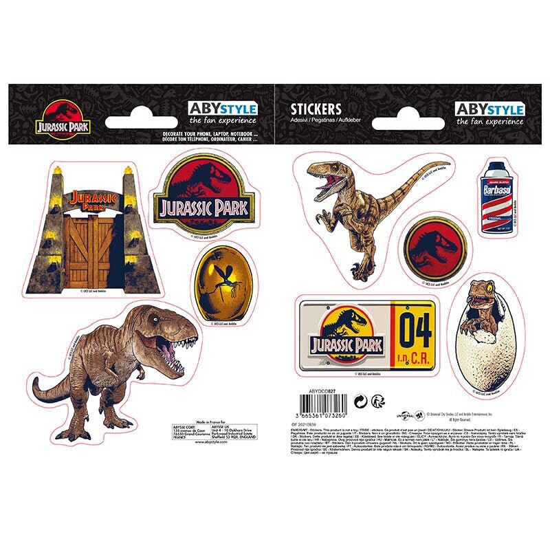 Jurassic Park - Klistermærker 9 stk