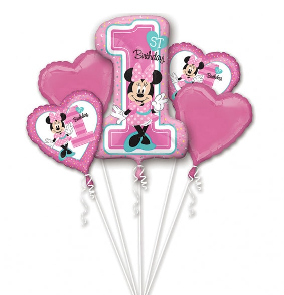 Ballonbuket - Minnie Mouse 1 år