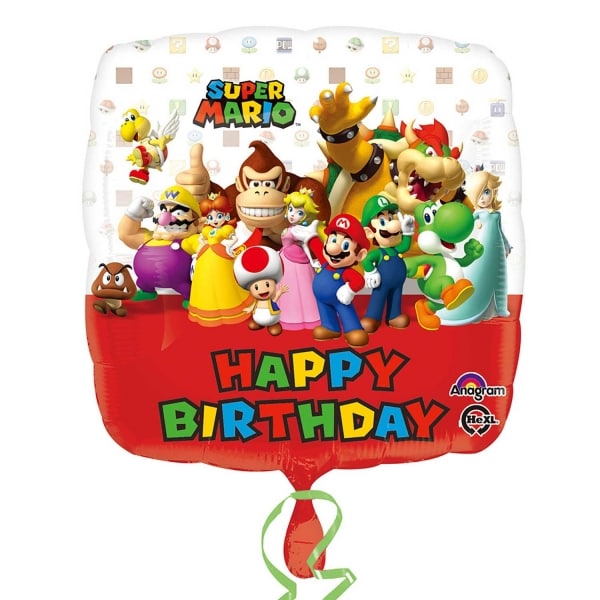 Super Mario - Folieballon Happy Birthday 43 cm