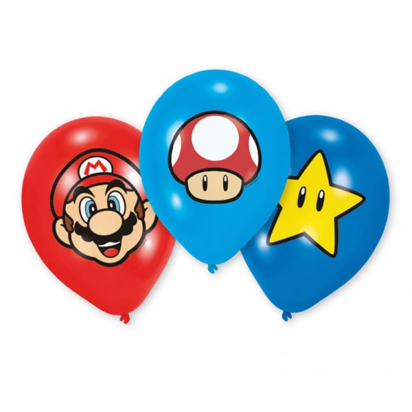 Super Mario - Balloner 6 stk