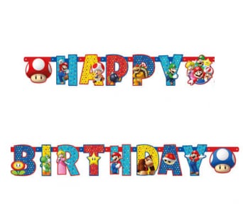 Super Mario - Guirlande Happy Birthday