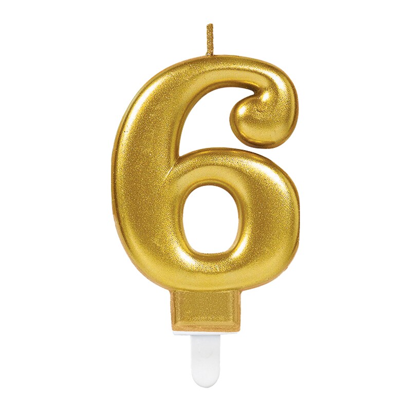 Kagelys i guldmetallic 0-9