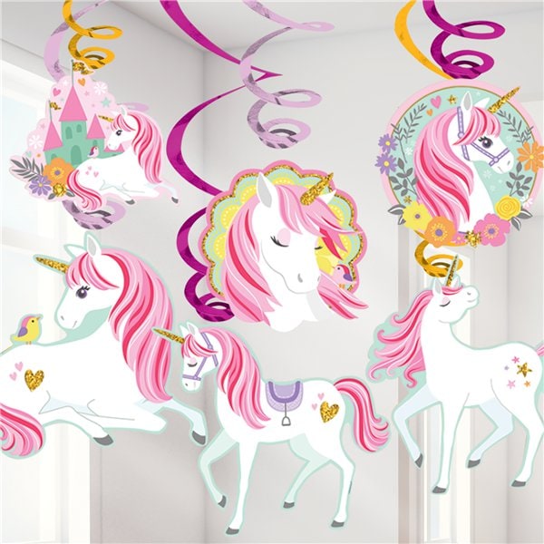 Magical Unicorn - Hængende Swirl Dekorationer