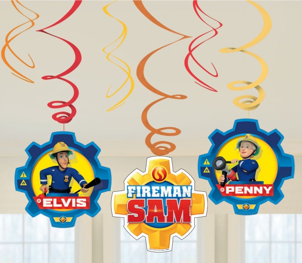 Brandmand Sam - Hængende Swirl Dekorationer