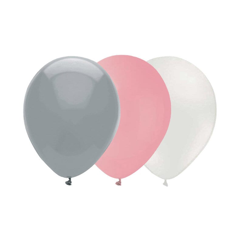 Ballonkombo - Grå-Pink-Hvid 15-pak