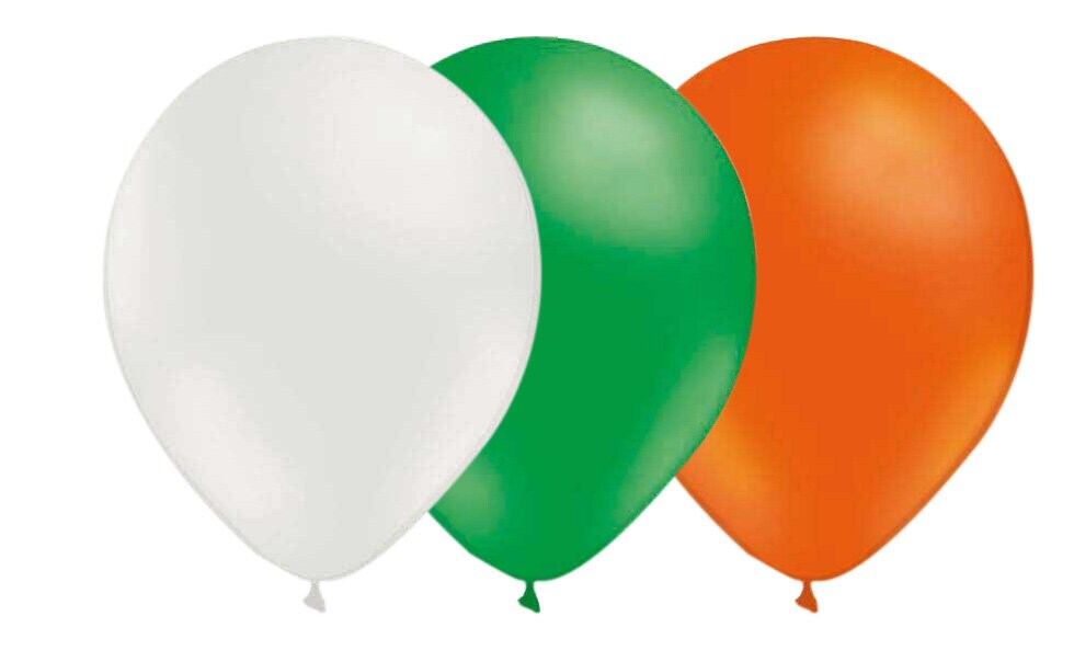 Ballonkombo - Hvid-Grøn-Orange 15 stk