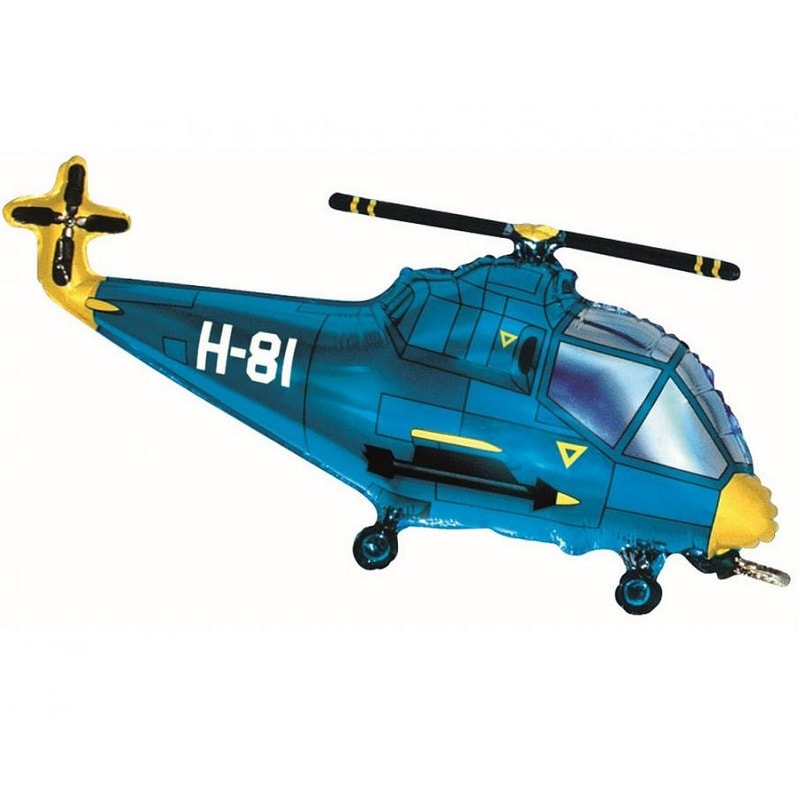 Folieballon - Blå Helikopter 96 cm