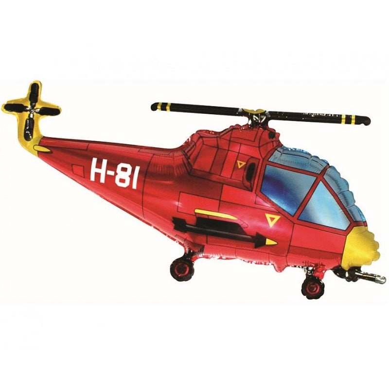 Folieballon - Rød Helikopter 96 cm