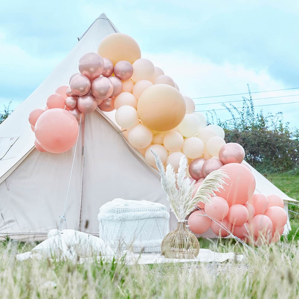 DIY Deluxe Ballonbue - Fersken, Natur og Rosaguld